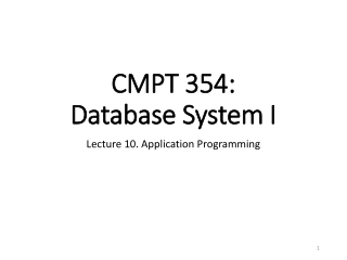 CMPT 354: Database System I