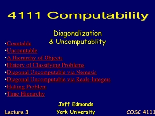 Diagonalization &amp; Uncomputablity