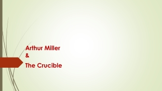 Arthur Miller &amp; The Crucible