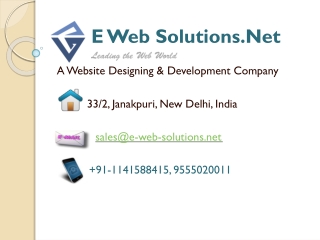 E Web Solutions.Net 	 Leading the Web World A Website Designing &amp; Development Company