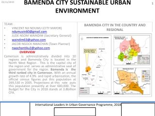 BAMENDA CITY SUSTAINABLE URBAN ENVIRONMENT