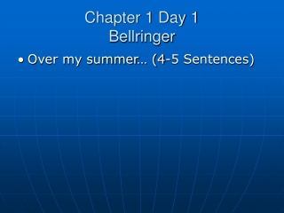 Chapter 1 Day 1 Bellringer
