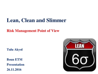 Lean, Clean and Slimmer Risk Management Point of View