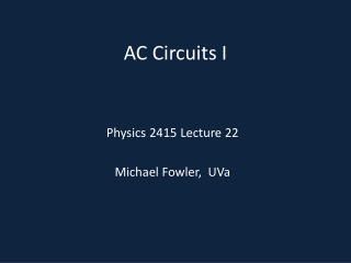 AC Circuits I