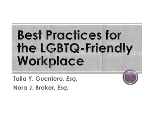 Best Practices for the LGBTQ-Friendly Workplace