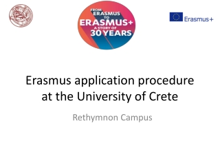 Erasmus application procedure at the University of Crete