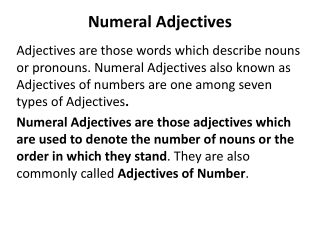 Numeral Adjectives