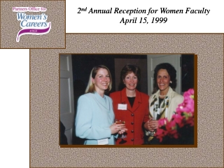 2 nd Annual Reception for Women Faculty April 15, 1999