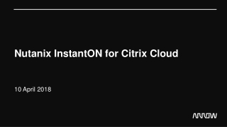 Nutanix InstantON for Citrix Cloud