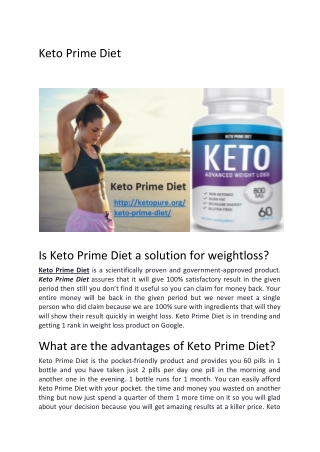 Keto Prime Diet