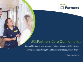 UCLPartners Care Opinion pilot