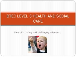 BTEC LEVEL 3 HEALTH AND SOCIAL CARE