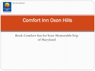 Surround Yourself with All the Comforts While Visiting Maryland, Staying At Comfort Inn Oxon Hills