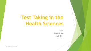 Test Taking in the Health Sciences