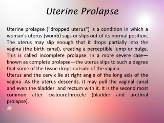 Uterine Prolapse