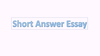 Short Answer Essay