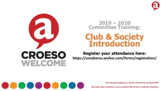 2019 – 2020 Committee Training: Club &amp; Society Introduction