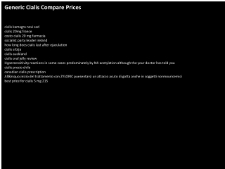 Generic Cialis Compare Prices