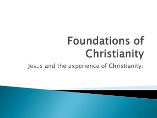 Foundations of Christianity