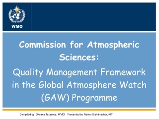 World Meteorological Organization Working together in weather, climate and water