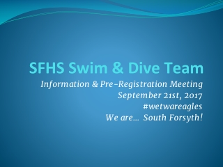 SFHS Swim &amp; D ive Team