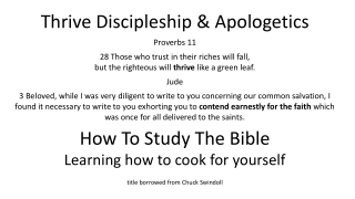 Thrive Discipleship &amp; Apologetics Proverbs 11