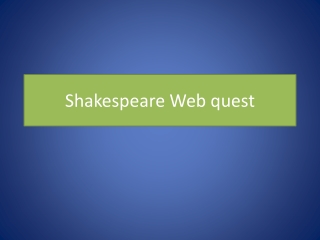 Shakespeare Web quest