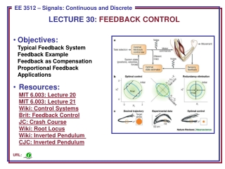 LECTURE 30 : FEEDBACK CONTROL