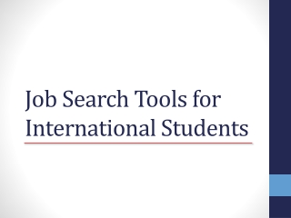 Job Search Tools for International Students