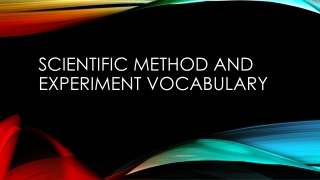 Scientific Method and Experiment vocabulary