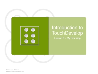 Introduction to TouchDevelop