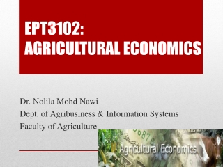 EPT3102: AGRICULTURAL ECONOMICS