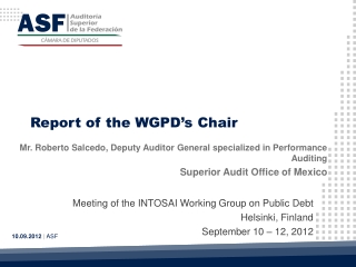 Report of the WGPD’s Chair