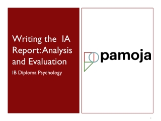 Writing the IA Report: Analysis and Evaluation