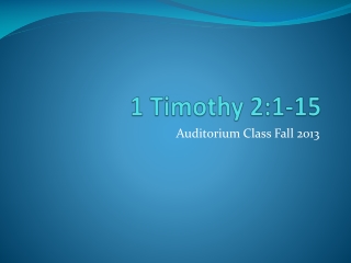 1 Timothy 2:1-15