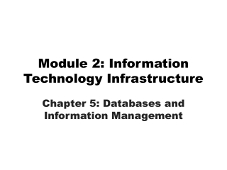 Module 2: Information Technology Infrastructure