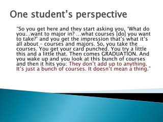 One student’s perspective