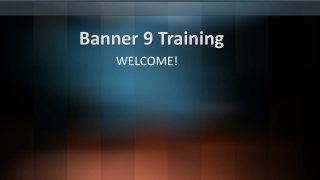 Banner 9 Training