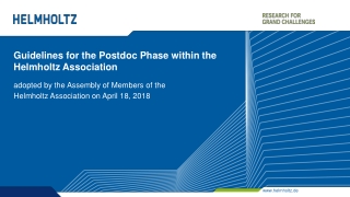 Guidelines for the Postdoc Phase within the Helmholtz Association