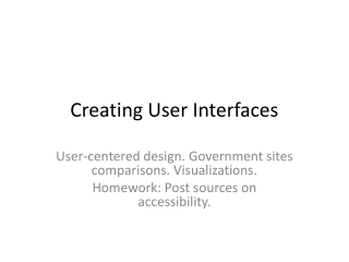 Creating User Interfaces