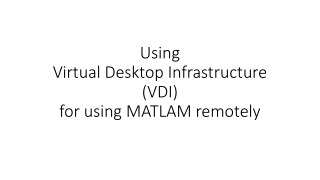 Using Virtual Desktop Infrastructure (VDI) for using MATLAM remotely