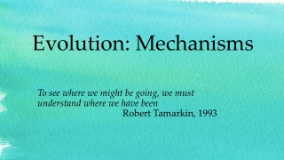 Evolution: Mechanisms