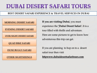 DUBAI DESERT SAFARI TOURS