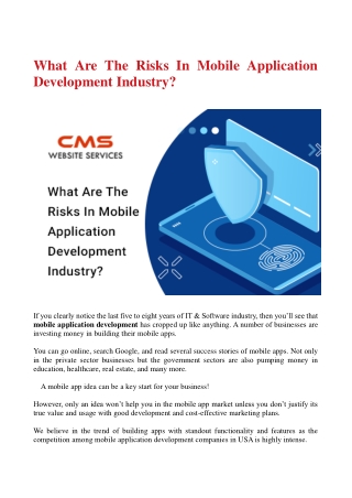 What Are The Risks In Mobile Application Development Industry?