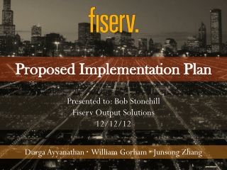 Proposed Implementation Plan