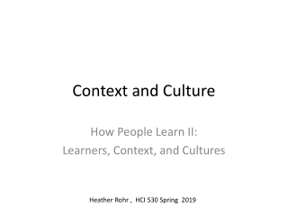 Context and Culture