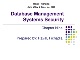 Database Management Systems Security