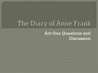 The Diary of Anne Frank