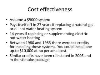 Cost effectiveness