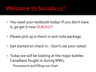 Welcome to Socials 11!